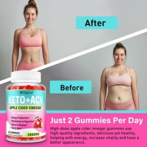 Apple Cider Vinegar Gummies, Advanced Keto ACV Gummies, ACV for Detox, Cleanse, Metabolism & Digestion, Keto Support, Formulated with Green Tea, B6 & B12, Probiotics, 120 Counts - Image 5