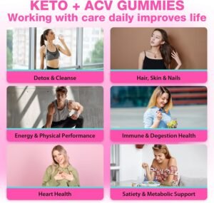 Apple Cider Vinegar Gummies, Advanced Keto ACV Gummies, ACV for Detox, Cleanse, Metabolism & Digestion, Keto Support, Formulated with Green Tea, B6 & B12, Probiotics, 120 Counts - Image 8