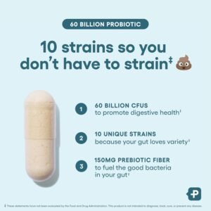 Physician's Choice Probiotics 60 Billion CFU - 10 Strains + Organic Prebiotics - Immune, Digestive & Gut Health - Supports Occasional Constipation, Diarrhea, Gas & Bloating - for Women & Men - 30ct - Image 4