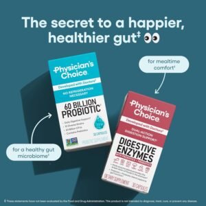 Physician's Choice Probiotics 60 Billion CFU - 10 Strains + Organic Prebiotics - Immune, Digestive & Gut Health - Supports Occasional Constipation, Diarrhea, Gas & Bloating - for Women & Men - 30ct - Image 5