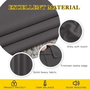 NICETOWN Gray Blackout Curtains for Bedroom 84 inches Long - Thermal Drapes Grommet Room Darkening Curtains Noise Reducing Window Treatments for Living Room (2 Panels, W52 x L84, Grey) - Image 3