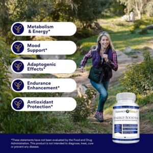 Research Verified Energy Booster - Natural Energy Support - 60 Capsules - Caffeine Free - B Vitamins and Adaptogens - 1 Month Supply - Image 3