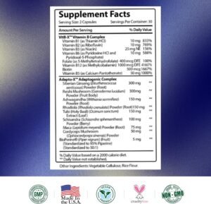 Research Verified Energy Booster - Natural Energy Support - 60 Capsules - Caffeine Free - B Vitamins and Adaptogens - 1 Month Supply - Image 7