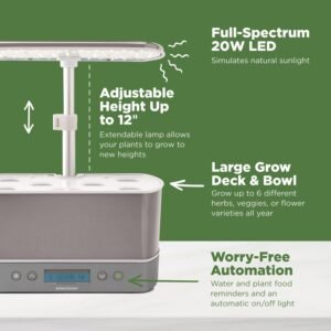 AeroGarden Harvest Elite Indoor Garden Hydroponic System with LED Grow Light and Seed Kit, Holds up to 6 Pods, Stainless Steel - Image 6