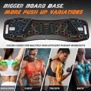 LALAHIGH Portable Home Gym System: Large Compact Push Up Board, Pilates Bar & Fitness Accessories with Resistance Bands Ab Roller Wheel for Men and Women, Gift for Boyfriend - Image 3