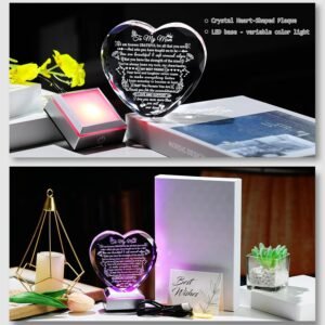 Ornalrist Gifts for Mom from Son, Daughter - to My Mom Crystal Heart Keepsake with Colorful Base - Unique Mother's Day, Birthday Gifts for Mom - Image 3
