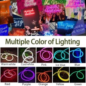 Custom Neon Signs, Personalised Large Led Neon Lights Sign Customizable for Wall Decor Wedding Birthday Party Bedroom Bar Shop Name Logo Lights (Optional 16" to 55") - Image 6