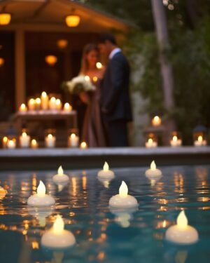 Homemory 24 Pack Waterproof Flameless Floating Tealights, Warm White Battery Flickering LED Tea Lights Candles - Wedding, Party, Centerpiece, Pool & SPA - Image 6