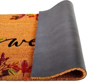 Juvale Natural Coco Coir Autumn Leaves Mat 24 x 36 Inches for Thanksgiving, Front Door, Welcome Doormat for Fall Decor, Porch - Image 3