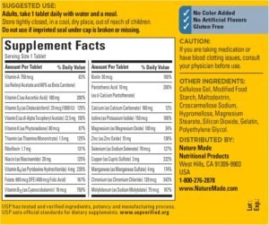 Nature Made Multivitamin For Him with No Iron, Mens Multivitamins for Daily Nutritional Support, Multivitamin for Men, 90 Tablets, 90 Day Supply - Image 6