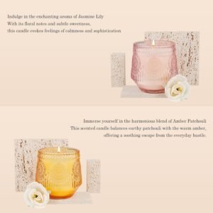 4 Pack Scented Candles for Home | Candle Set Gifts, Soy Candles for Home Scented, Candle Gifts for Women - Luxury Candles Set | Jasmine Lily,Lavender Eucalyptus,Sandalwood,Patchouli - Image 4