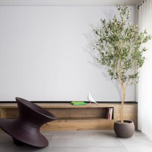 Realead 8ft Tall Faux Olive Tree - Realistic Large Silk Olive Tree Artificial Indoors - Fake Olive Trees with Branches and Fruits - Artificial Olive Trees for Home Office Decor Indoor - Image 4