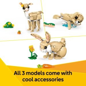 LEGO Creator 3 in 1 Cute Bunny Toy - Building Toy Set with 3 Build Options, Bunny, Seal, or Llama - Birthday Gift & Craft - Animal Figures for Kids, Girls and Boys, Ages 8+ - 31162 - Image 4