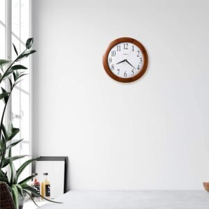 Howard Miller Corporate Wall Clock 625-214 – 12.75-Inch Cherry Finished Wood Case, Modern Convex Glass Crystal, Round Home Decor, White Dial, Quartz Movement Timepiece - Image 3
