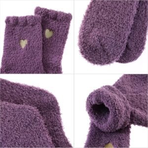 MQELONG Womens Super Soft Fuzzy Cozy Home Sleeping Socks Microfiber Winter Warm Slipper Socks - Image 3