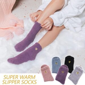MQELONG Womens Super Soft Fuzzy Cozy Home Sleeping Socks Microfiber Winter Warm Slipper Socks - Image 4