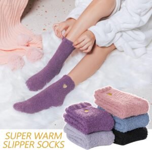 MQELONG Womens Super Soft Fuzzy Cozy Home Sleeping Socks Microfiber Winter Warm Slipper Socks - Image 6