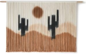 Large Macrame Wall Hanging Macrame Wall Decor 59" W x 35" L Desert Cactus Tie-Dye Large Boho Yarn Wall Decor Scale Wall Art Home Decor - Image 5