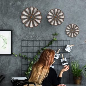Yookeer 3 Pcs Wood Windmill Wall Decor Farmhouse Hanging Decoration Wooden Windmill Kitchen Decor Rustic Decor Living Room Sculpture Art for Bedroom Nursery Home Decor(Farmhouse) - Image 7