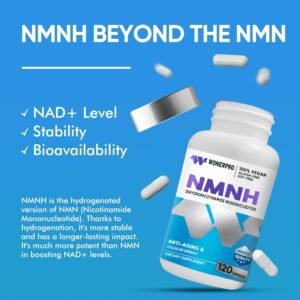 NMNH (NMN Supplement Alternative)，1000mg Per Serving NAD Supplement to Boost NAD+ Levels as We Age, for Anti Aging, Energy, Focus - 120 Capsule-BY428 - Image 5