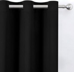 LEMOMO Blackout Curtains 52 x 84 inches Long Black Curtains Set of 2 Panels Thermal Insulated Room Darkening Curtains for Bedroom - Image 4