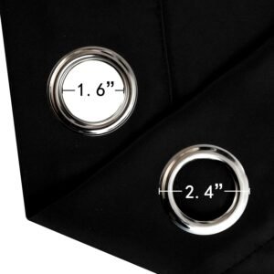 LEMOMO Blackout Curtains 52 x 84 inches Long Black Curtains Set of 2 Panels Thermal Insulated Room Darkening Curtains for Bedroom - Image 5