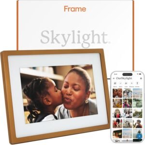 Skylight Digital Picture Frame - WiFi Enabled with Load from Phone Capability, Touch Screen Digital Photo Frame Display - Customizable Gift for Friends and Family - 10 Inch Gold