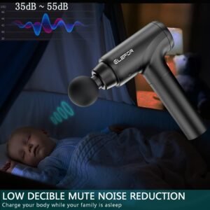 Massage Gun Deep Tissue,Percussion Back Massager Gun for Athletes Muscle Massage Gun for Pain Relief with 8 Massage Heads & 20 Speeds (Matte Black) - Image 6