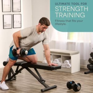 Lifepro Adjustable Dumbbells Set - 5in1-15lb 25lb 43lb weights Set & Single with Rack - Quick Adjust, Secure Grip - Compact Hand Weights for Men Women Home Gym - Image 7