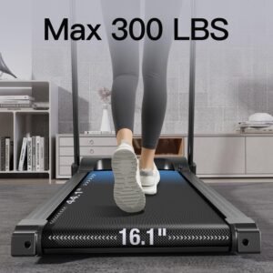 UMAY Fitness Home Folding Incline Treadmill with Pulse Sensors, 3.0 HP Quiet Brushless, 300 lbs Capacity (Black or Gray) - Image 6