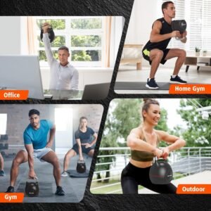 7-in-1 Adjustable Kettlebell, Quick-Adjust Kettlebell for Strength Training, 5-44 LBS Adjustable Weights for Home Gym - Image 7