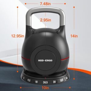 7-in-1 Adjustable Kettlebell, Quick-Adjust Kettlebell for Strength Training, 5-44 LBS Adjustable Weights for Home Gym - Image 8