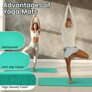 Yoga Mat, 1/2-Inch Extra Thick High Density Exercise Mat, Anti-Tear Exercise Yoga Mat with Carrying Strap, Suitable for Various Yoga Exercises - Image 5