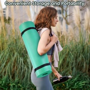 Yoga Mat, 1/2-Inch Extra Thick High Density Exercise Mat, Anti-Tear Exercise Yoga Mat with Carrying Strap, Suitable for Various Yoga Exercises - Image 7