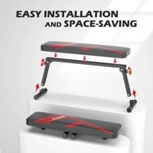 FLYBIRD Flat Bench, Foldable Flat Weight Bench Easy Assembly for Strength Training Bench Press, 600/1000 LBS 2 Versions - Image 5