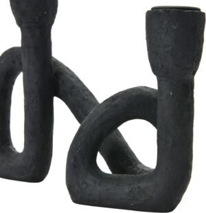 Bloomingville Decorative Resin Double Taper Candle Holder, Black - Image 7