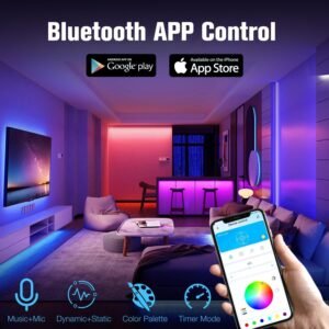 DAYBETTER LED Strip Lights 130ft Lights Strip for Bedroom, Desk, Indoor Room Bedroom Brithday Gifts RGB Decor with Remote and 24V Power Supply - Image 3