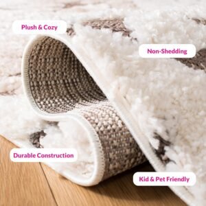 SAFAVIEH Moroccan Tassel Shag Collection Area Rug - 8' x 10', Ivory & Brown, Boho Design, Non-Shedding & Easy Care, 2-inch Thick Ideal for High Traffic Areas in Living Room, Bedroom (MTS688A) - Image 4