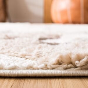SAFAVIEH Moroccan Tassel Shag Collection Area Rug - 8' x 10', Ivory & Brown, Boho Design, Non-Shedding & Easy Care, 2-inch Thick Ideal for High Traffic Areas in Living Room, Bedroom (MTS688A) - Image 7