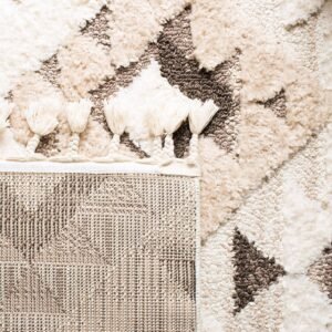 SAFAVIEH Moroccan Tassel Shag Collection Area Rug - 8' x 10', Ivory & Brown, Boho Design, Non-Shedding & Easy Care, 2-inch Thick Ideal for High Traffic Areas in Living Room, Bedroom (MTS688A) - Image 9
