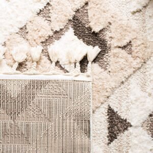 SAFAVIEH Moroccan Tassel Shag Collection Area Rug - 8' x 10', Ivory & Brown, Boho Design, Non-Shedding & Easy Care, 2-inch Thick Ideal for High Traffic Areas in Living Room, Bedroom (MTS688A) - Image 11