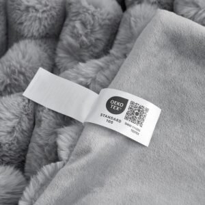 Cozy Bliss Faux Fur Throw Blanket for Couch, Cozy Warm Plush Striped Blanket for Sofa Bedroom Living Room,50 * 60 Inches Grey - Image 8