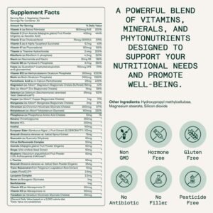 Adapt Naturals Multivitamin for Women & Men, Bioavailable Easy-to-Absorb Multivitamin Daily Supplement with Biotin, Niacin, Vitamin A, B, C, D, E, K1, Zinc, Magnesium | Immune Support - 30 Days Supply - Image 2