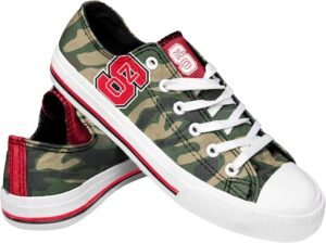 FOCO Nc State Womens Camo Low Top Canvas Shoe Size 8