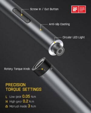 Fanttik E1 Max 3.7V Electric Screwdriver, Mini Precision Screwdriver Set, 50 Magnetic Bits, Magnetic Storage, 5/32‘’Hex, Repair Tool Kit for Electronics Phone Camera Laptop Watch (Grey) - Image 2