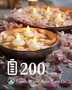 Homemory 24 Pack Waterproof Flameless Floating Tealights, Warm White Battery Flickering LED Tea Lights Candles - Wedding, Party, Centerpiece, Pool & SPA - Image 2