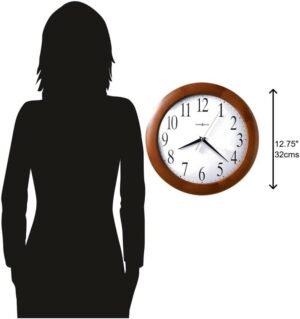 Howard Miller Corporate Wall Clock 625-214 – 12.75-Inch Cherry Finished Wood Case, Modern Convex Glass Crystal, Round Home Decor, White Dial, Quartz Movement Timepiece - Image 2