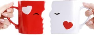 Kissing Mugs Set, Anniversary & Wedding Gifts, Exquisitely Crafted Two Large Cups & Spoons for Couples, For Him and Her on Valentines, Birthday, Engagement by Blu Devil - Image 2