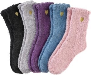 MQELONG Womens Super Soft Fuzzy Cozy Home Sleeping Socks Microfiber Winter Warm Slipper Socks