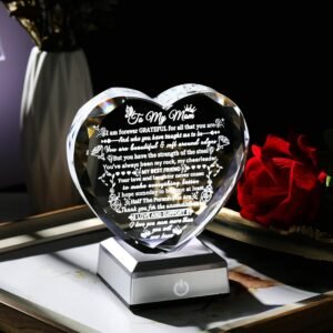 Ornalrist Gifts for Mom from Son, Daughter - to My Mom Crystal Heart Keepsake with Colorful Base - Unique Mother's Day, Birthday Gifts for Mom - Image 2